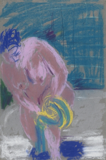 George Segal, Untitled Series IV #2 (Nude on Tub), 1964, Pastel on paper 18 x 12 inches