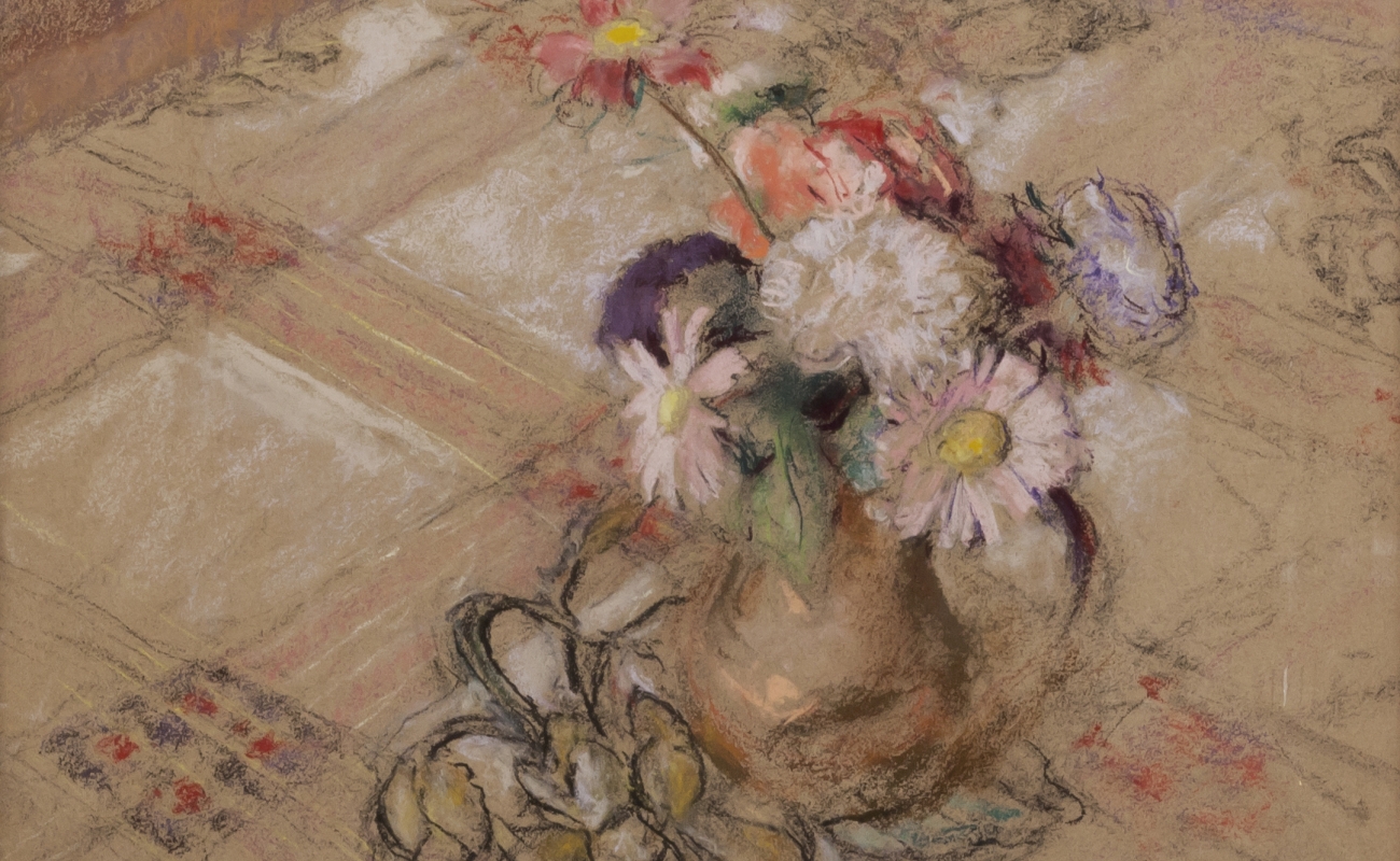 Edouard Vuillard, Zinnias on the Table at Vaucresson, 1921-23 Pastel on paper mounted to board 19 5/8 x 20 1/8 inches