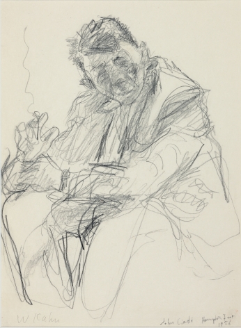 Wolf Kahn, John Ciardi, Poet, Hampton Institute, 1956    Pencil  12 x 9 inches