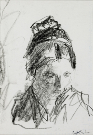 Wolf Kahn, Emily Gazing Downward, 1962    Pencil 7 1/2 x 5 1/2 inches