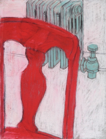 George Segal, Untitled (Red Chair), 1970, Pastel on paper 25 x 19 inches