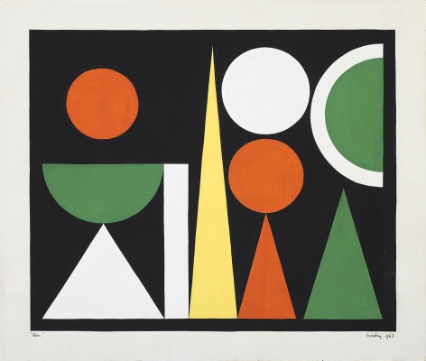 Auguste Herbin Lion, 1947 Gouache on paper 9 3/4 x 11 3/4 inches
