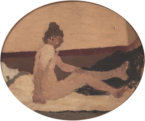 Edouard Vuillard  Nu au divan assis, c. 1891  Oil on card laid on canvas 9¼ × 11¼ inches