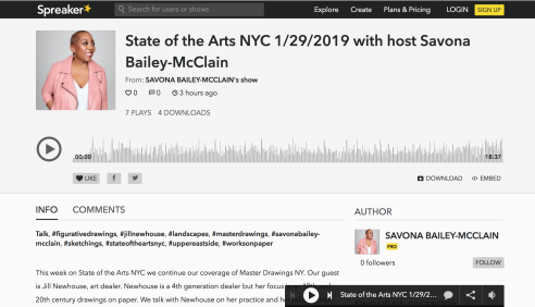 Radio Show: Jill Newhouse on The State of the Arts with host Savona Bailey-McLain, January 2019