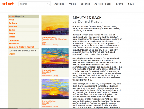 Review in Artnet Magazine: Beauty Is Back, June 2009