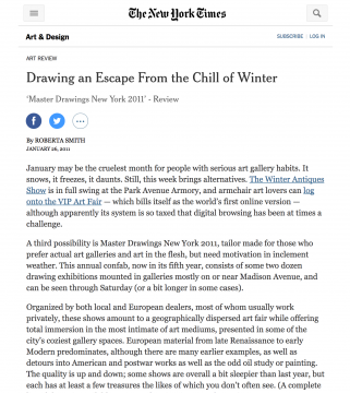 Review in the New York Times: Drawing an Escape From the Chill of Winter, January 2011
