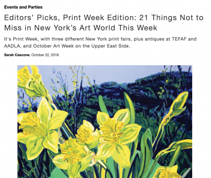 Review in ArtNetNews: Editors’ Picks, Print Week Edition: 21 Things Not to Miss in New York’s Art World This Week, October 2018