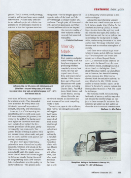 Review on Artnews: Wendy Mark at Jill Newhouse, November 2011