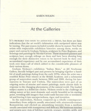 Review in the The Hudson Review Vol. LXII, No, 3: At the Galleries, Autumn 2009