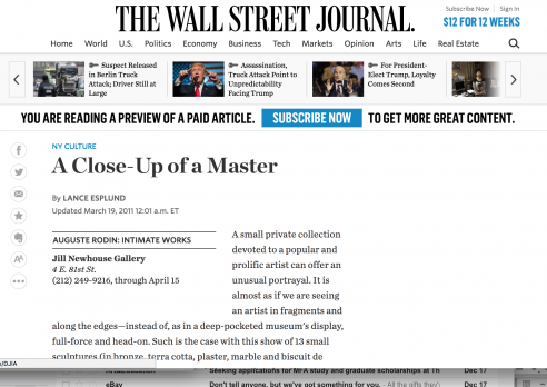 Review on The Wall Street Journal: A Close-Up of a Master, March 2011