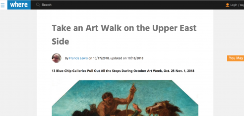 Review on WHERE: 13 Blue-Chip Galleries Pull Out All the Stops During October Art Week, Oct. 25-Nov. 1, 2018