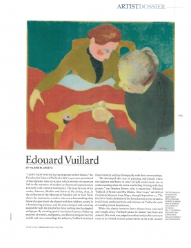Review in Art + Auction: Edouard Vuillard, May 2012